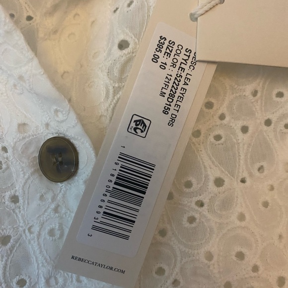 Rebecca Taylor White Eyelet Dress Size 10 - Picture 11 of 12